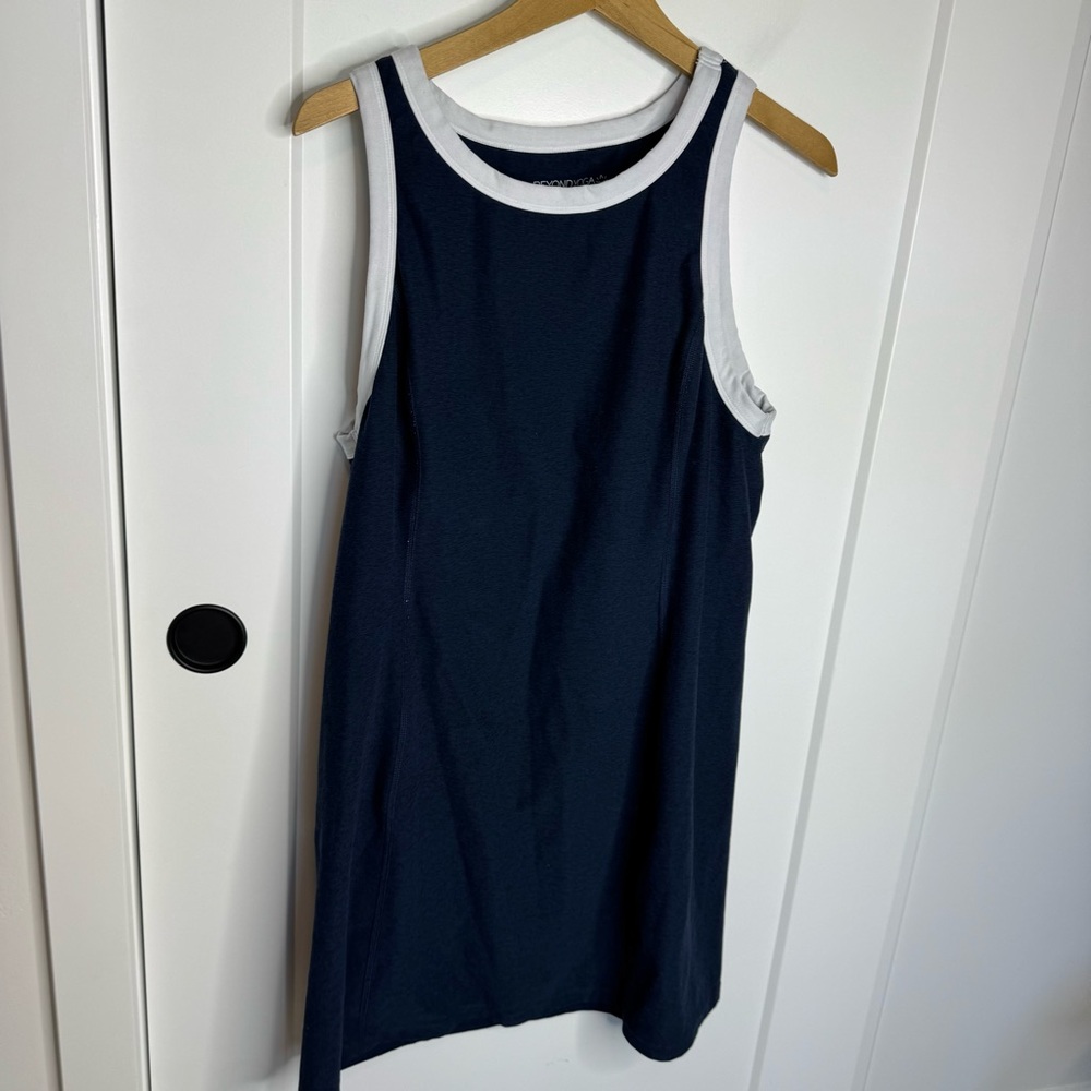Beyond Yoga Spacedye Outlines Nocturnal Navy White Mini Athletic Dress Size XL - Picture 2 of 5